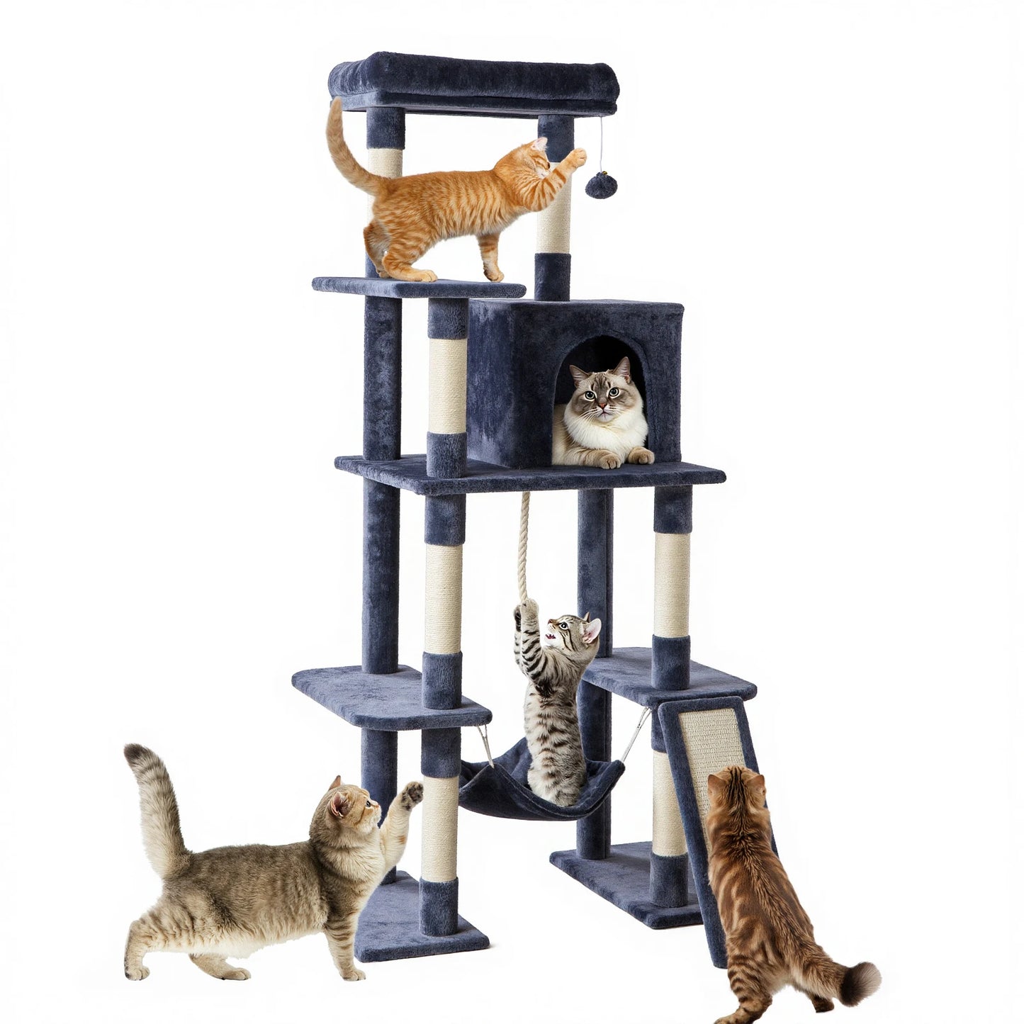 MCQ Sisal Cat Climbing Tower With Multi Level Scratching Posts