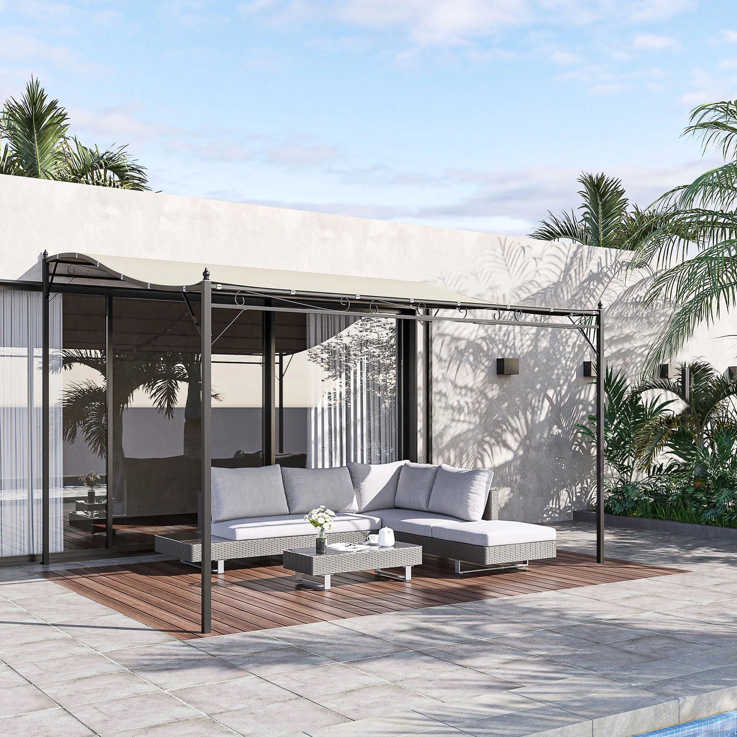 European Styled Steel Outdoor Pergola Gazebo For Patio And Garden