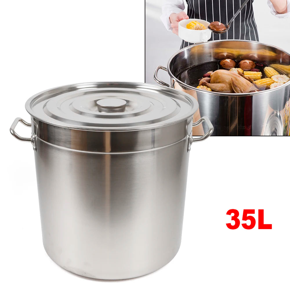 Stainless Steel Stock Pot With Lid For Home And Restaurant