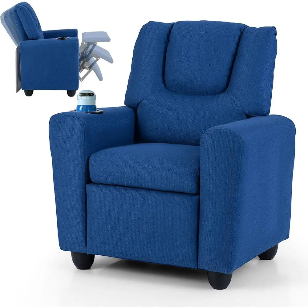 LISM Kids Recliner 2-in-1 Toddler Sofa Chair with Cup Holders