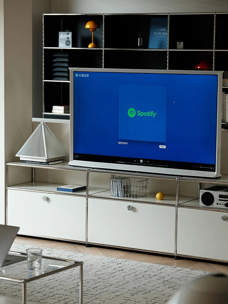 Bigcityfur TV Stand Storage Cabinet Metal Corner Unit
