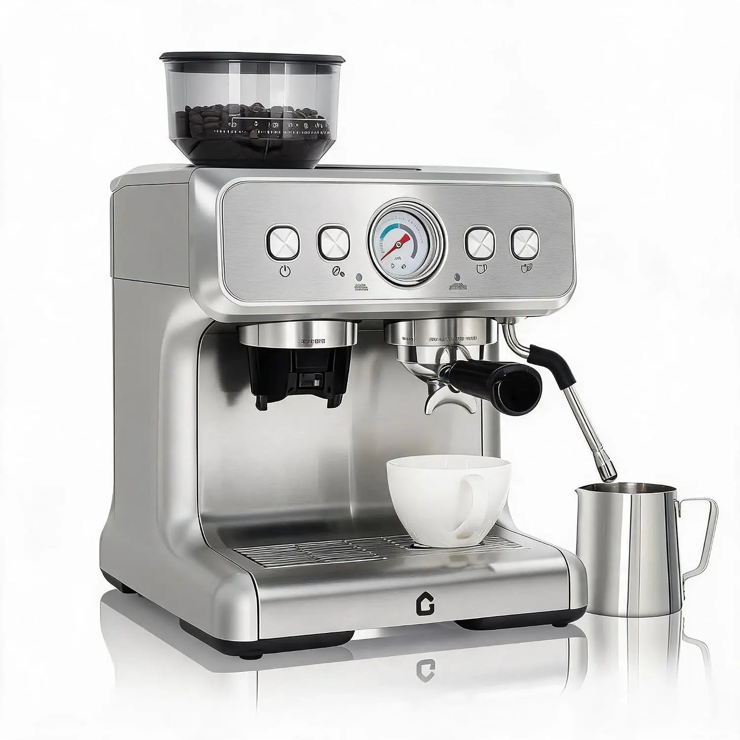 HiMISS Stainless Steel Espresso Machine With Built In Grinder