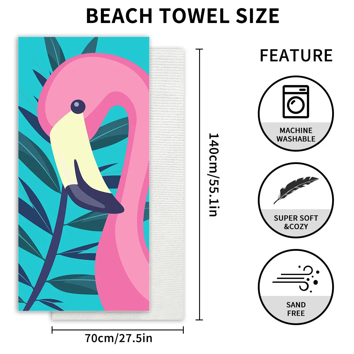 Microfiber Beach Towel Quick Dry Absorbent Portable Outdoor Camping Essential