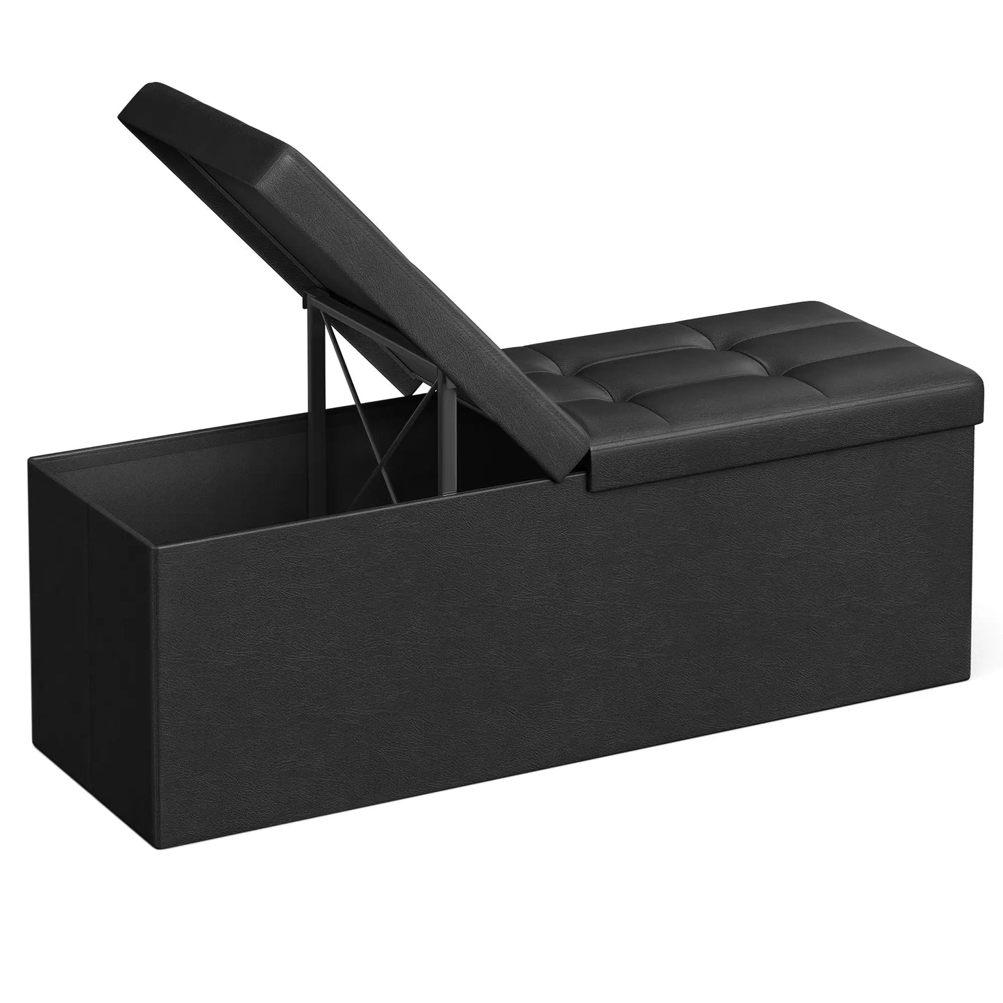 XIUWO Padded Storage Ottoman Bench With Flip Lid Design