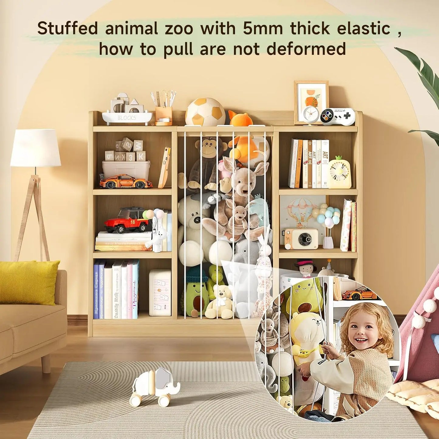 ONBRILL Kids Toy Organizer Shelf With Rounded Corners