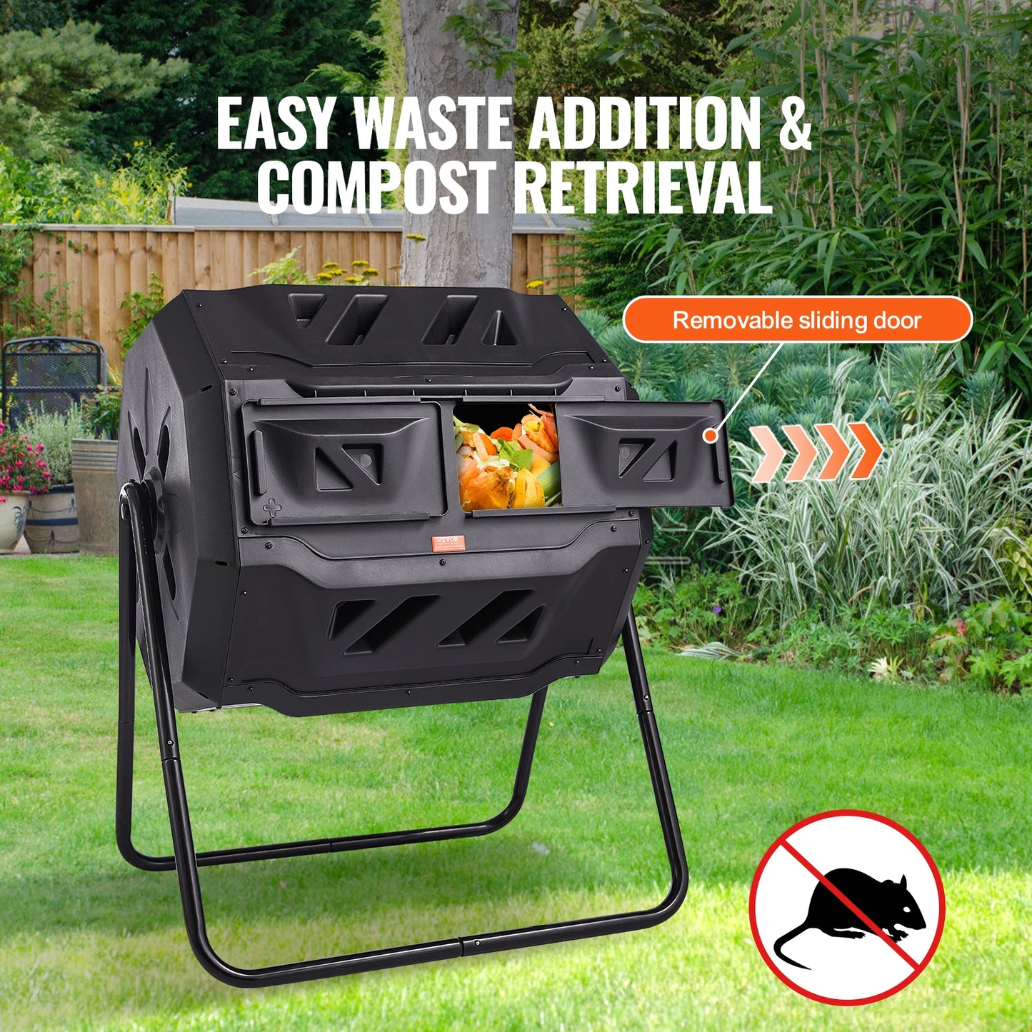 SucceBuy Tumbling Compost Bin Dual Chamber