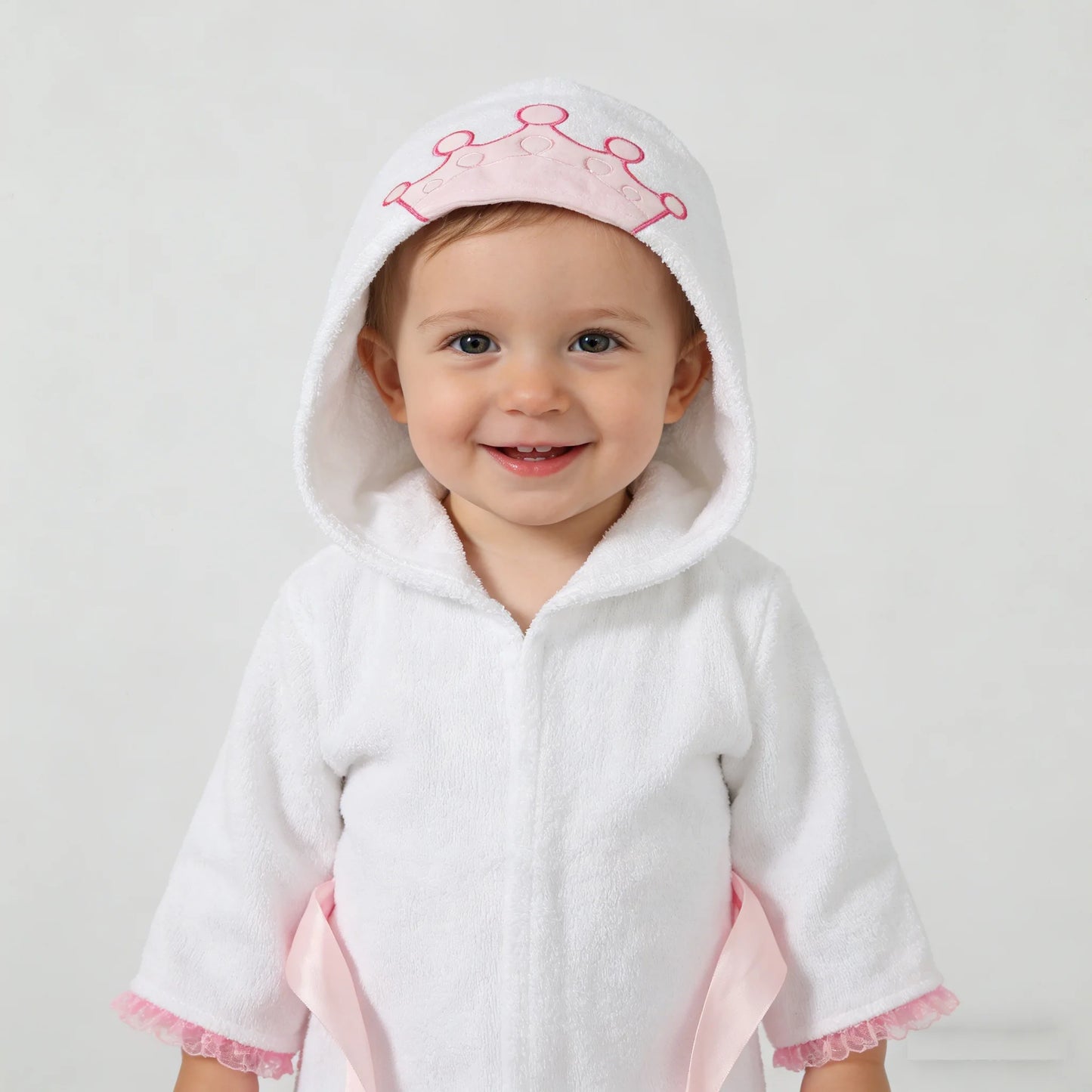 SZCQ Girls Princess Crown Hooded Terry Cotton Bathrobe