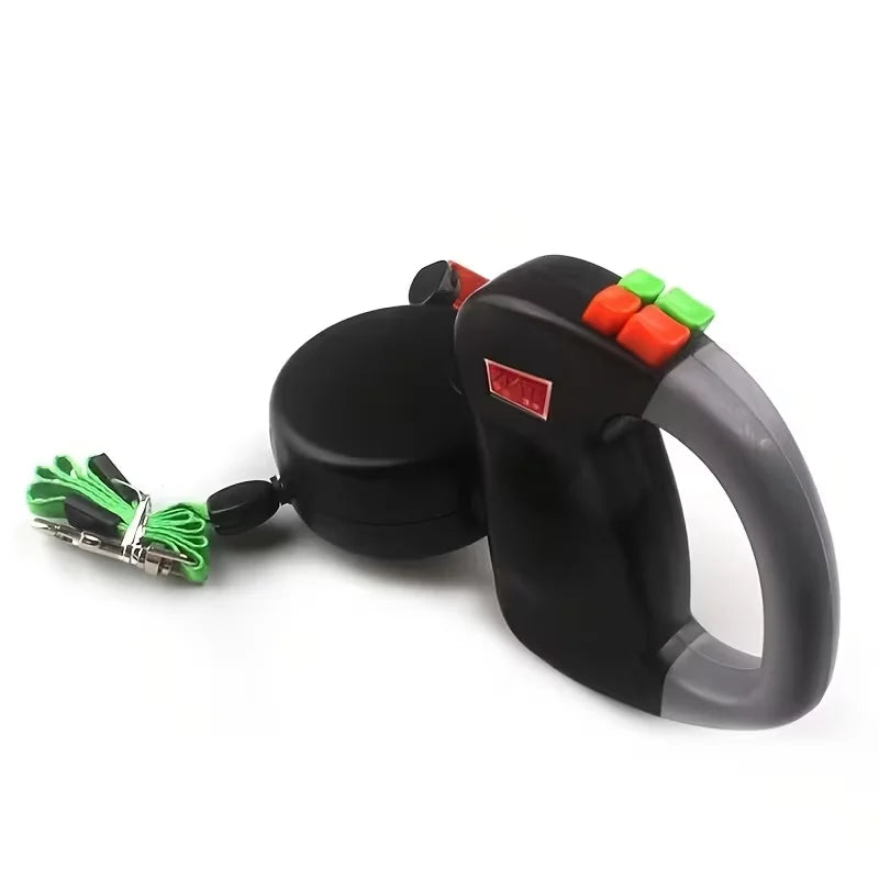 Dual Head Self Retracting Pet Leash for Two Dogs Outdoor
