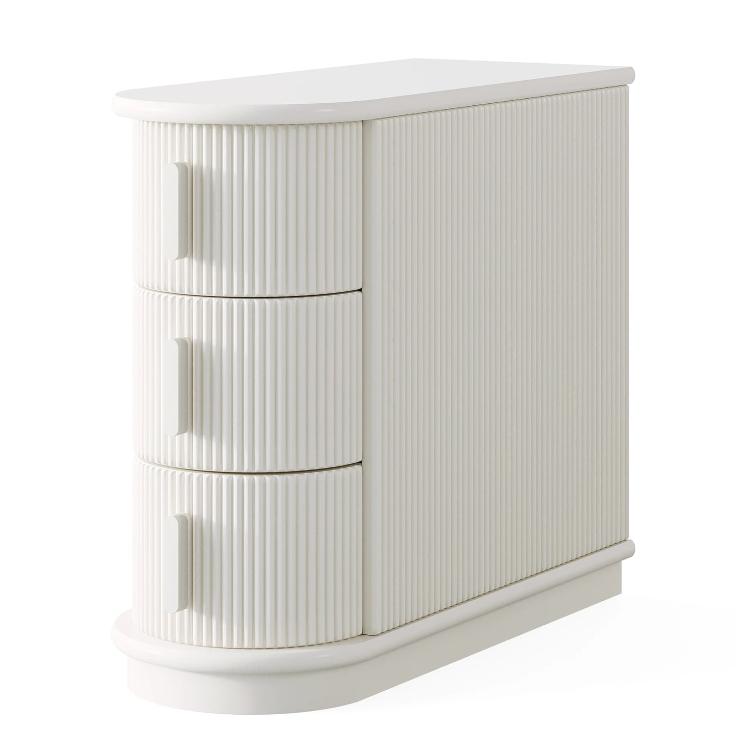 Tribesigns Solid Wood End Table 3-Drawer Nightstand