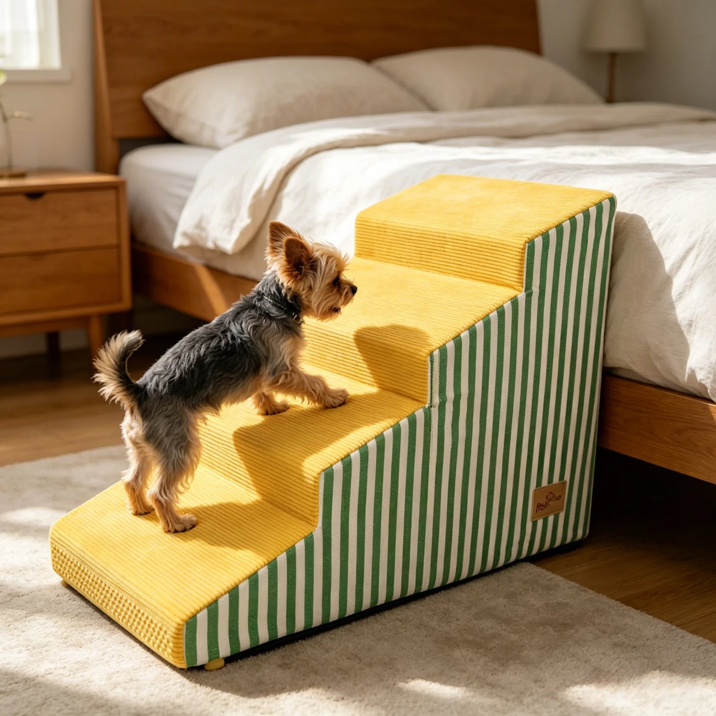 Premium High Density Foam Dog Stairs With Washable Cover