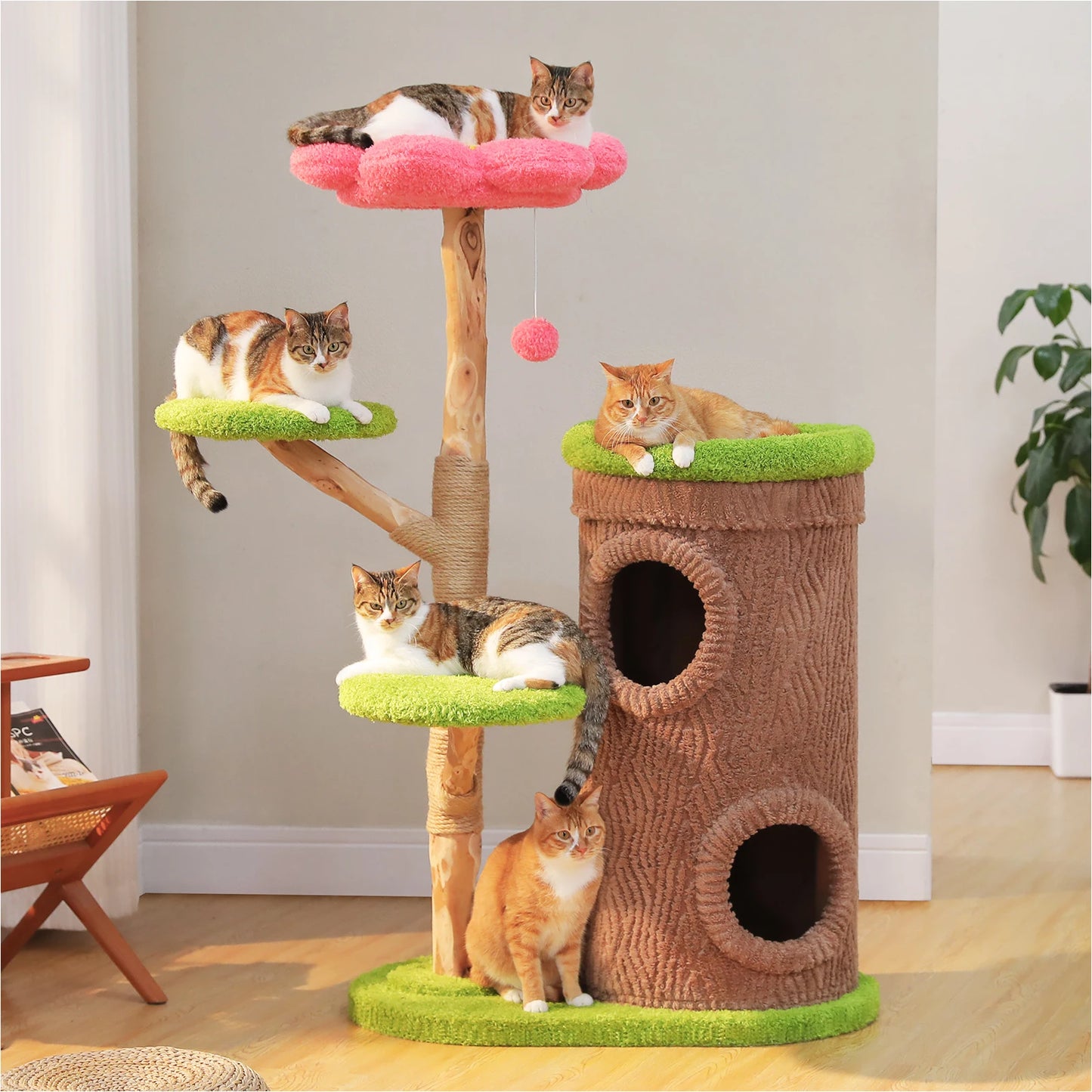 PAWZ Road Large Cat Tree Tower With 4 Condos And Scratching Post