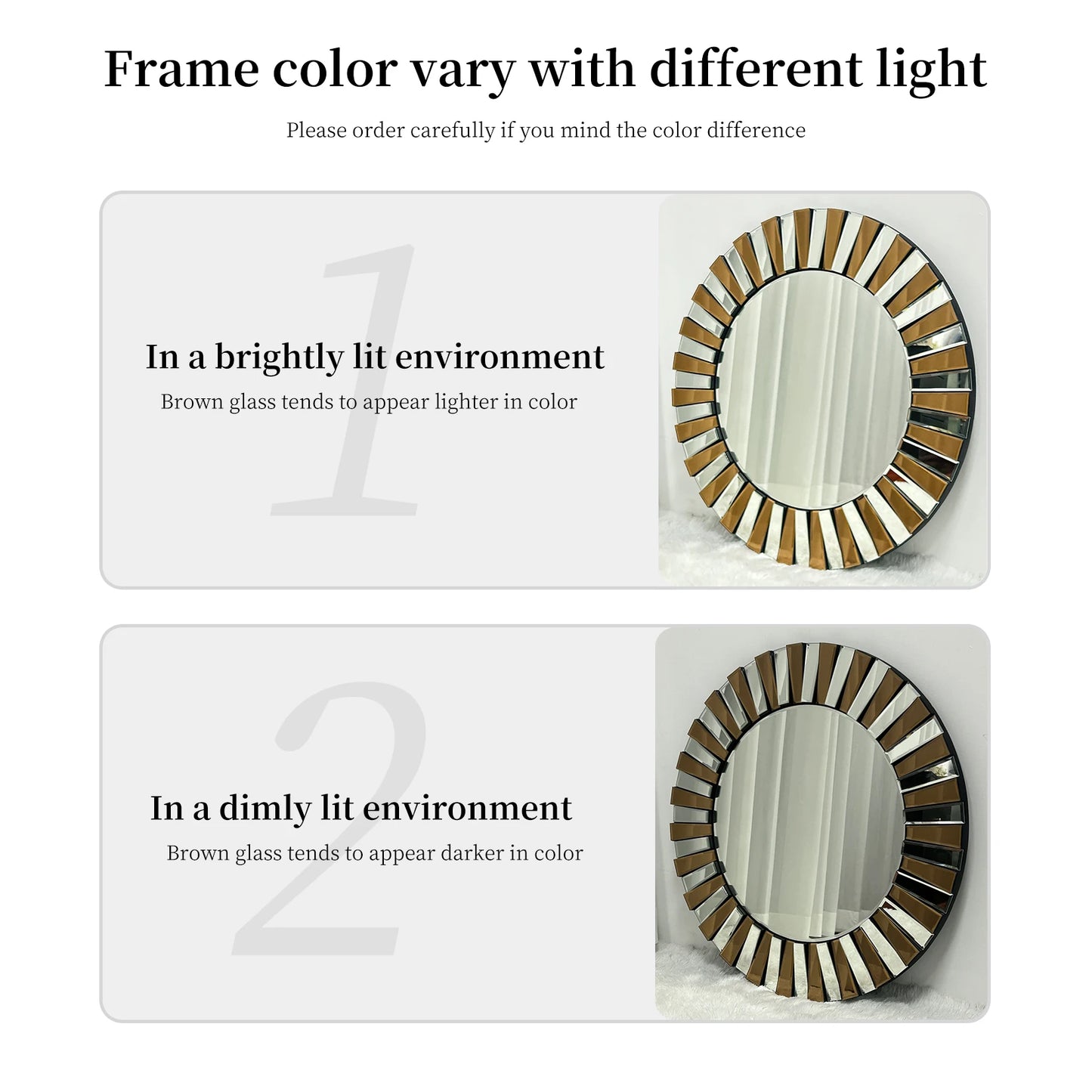 Decorative Round Starburst Wall Mirror Modern Art Glass Design