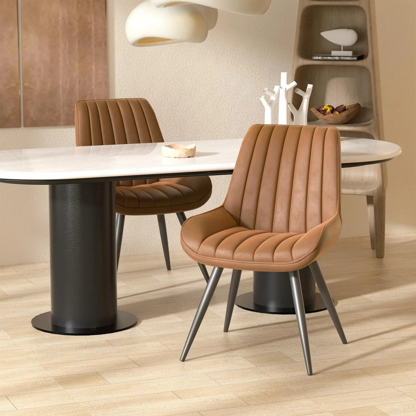 Nalupatio Modern Dining Chairs Set Of 6 Upholstered Fabric