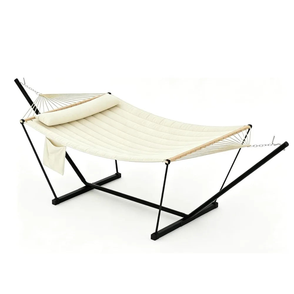 Durable 2 Person Polyester Hammock With Stand And Pillow