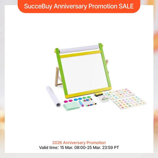 Tabletop Magnetic Drawing Board 3-In-1 Kids Easel With Accessories