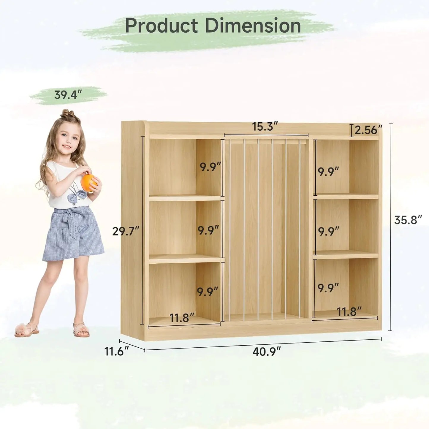 ONBRILL Kids Toy Organizer Shelf With Rounded Corners