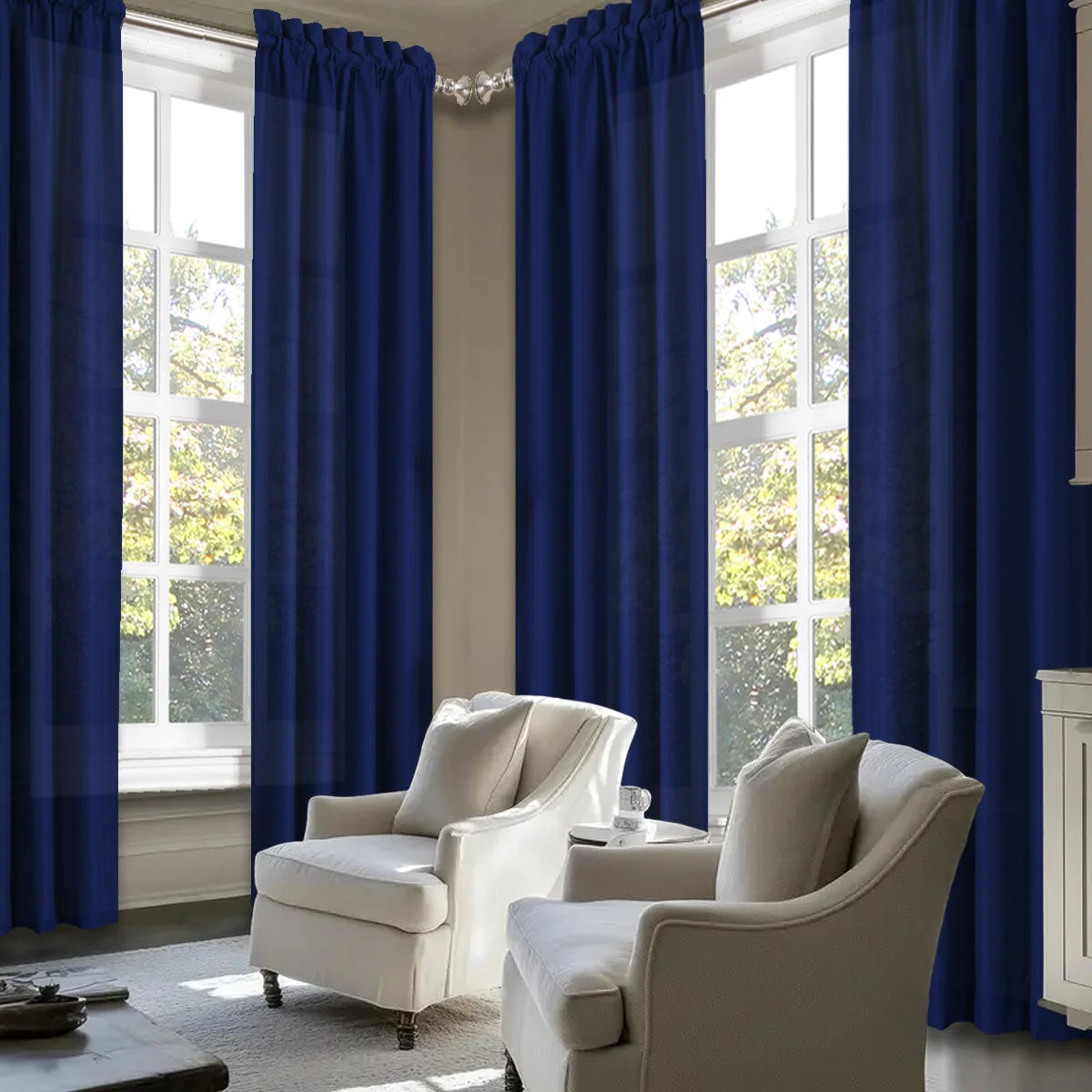 Sabalanica Light Filtering Polyester Curtains Rod Pocket Window Panel