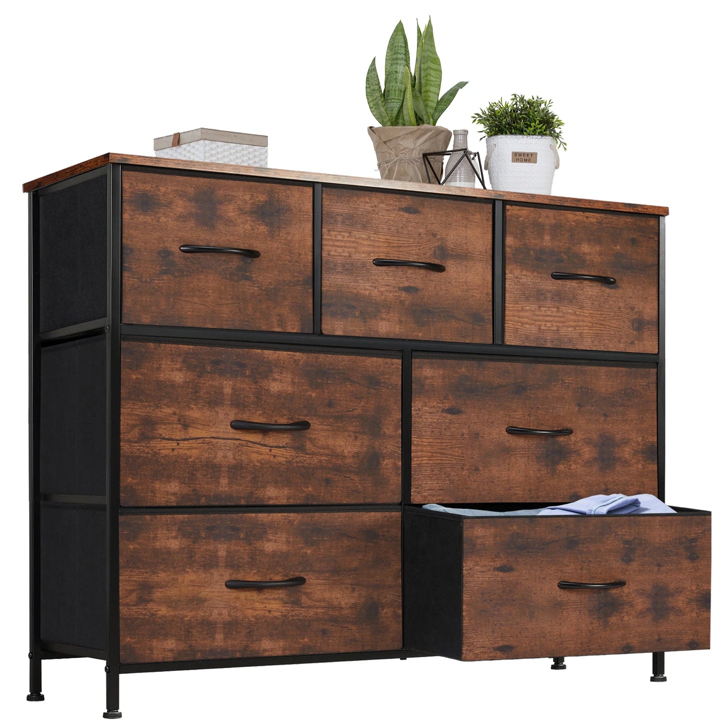 JHK Dresser With 7 Fabric Drawers Organizer Storage