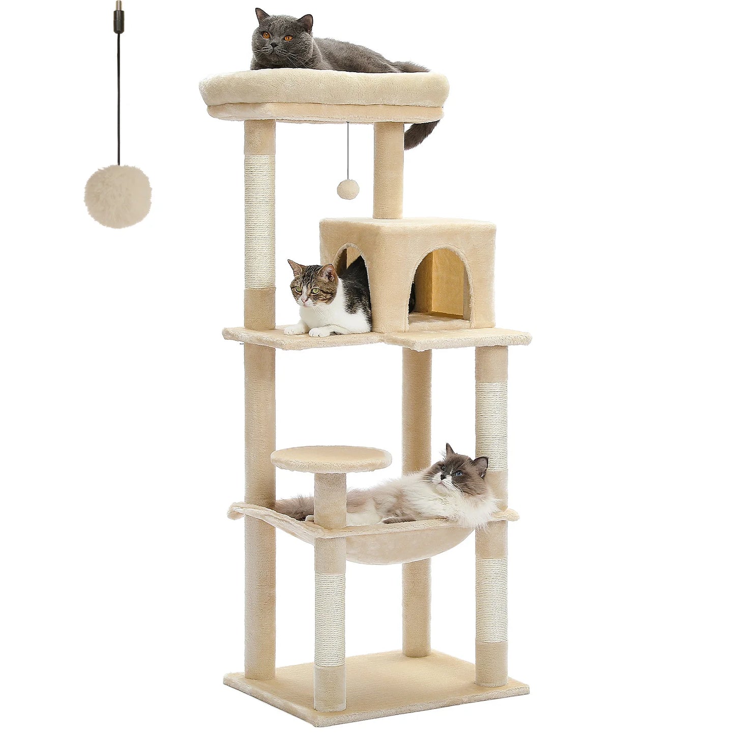 Pawz Road Five Level Cat Tree Tower With Sisal Posts