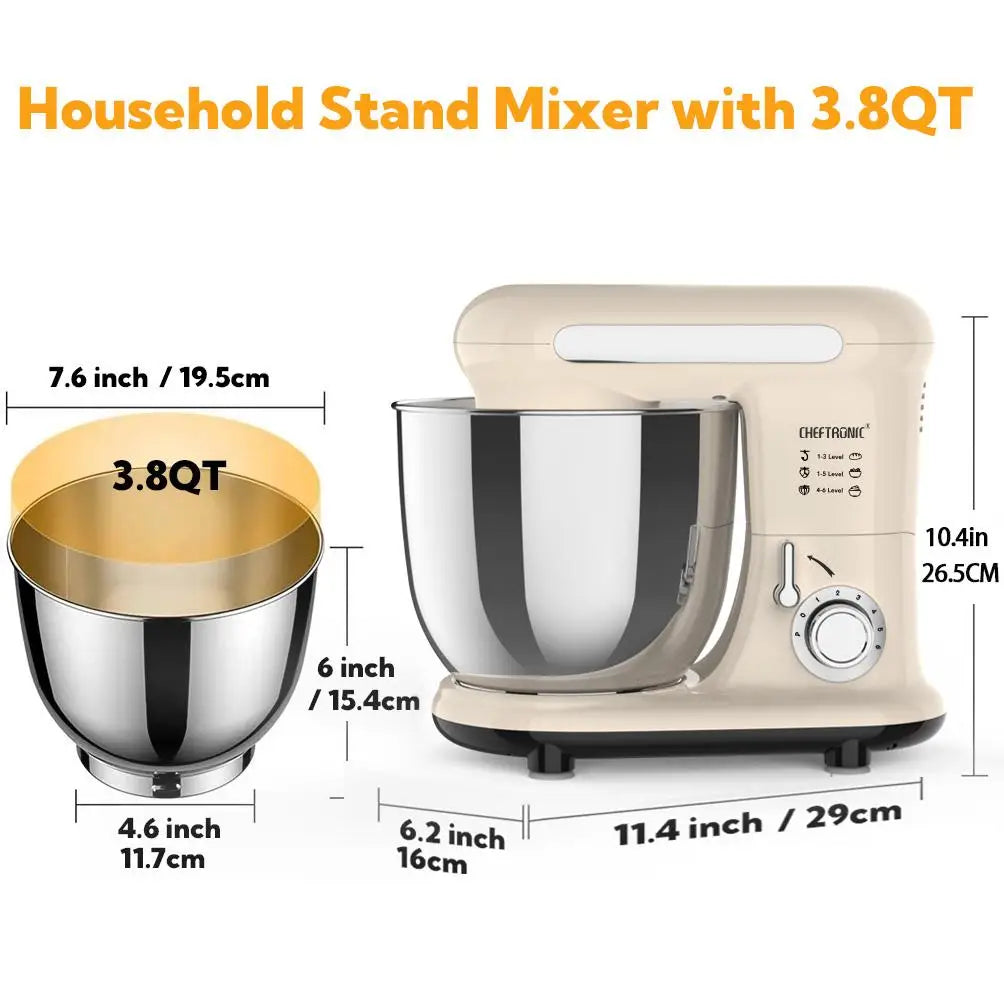 Cheftronic Tilt Head Electric Stand Mixer With Dough Hook Attachments