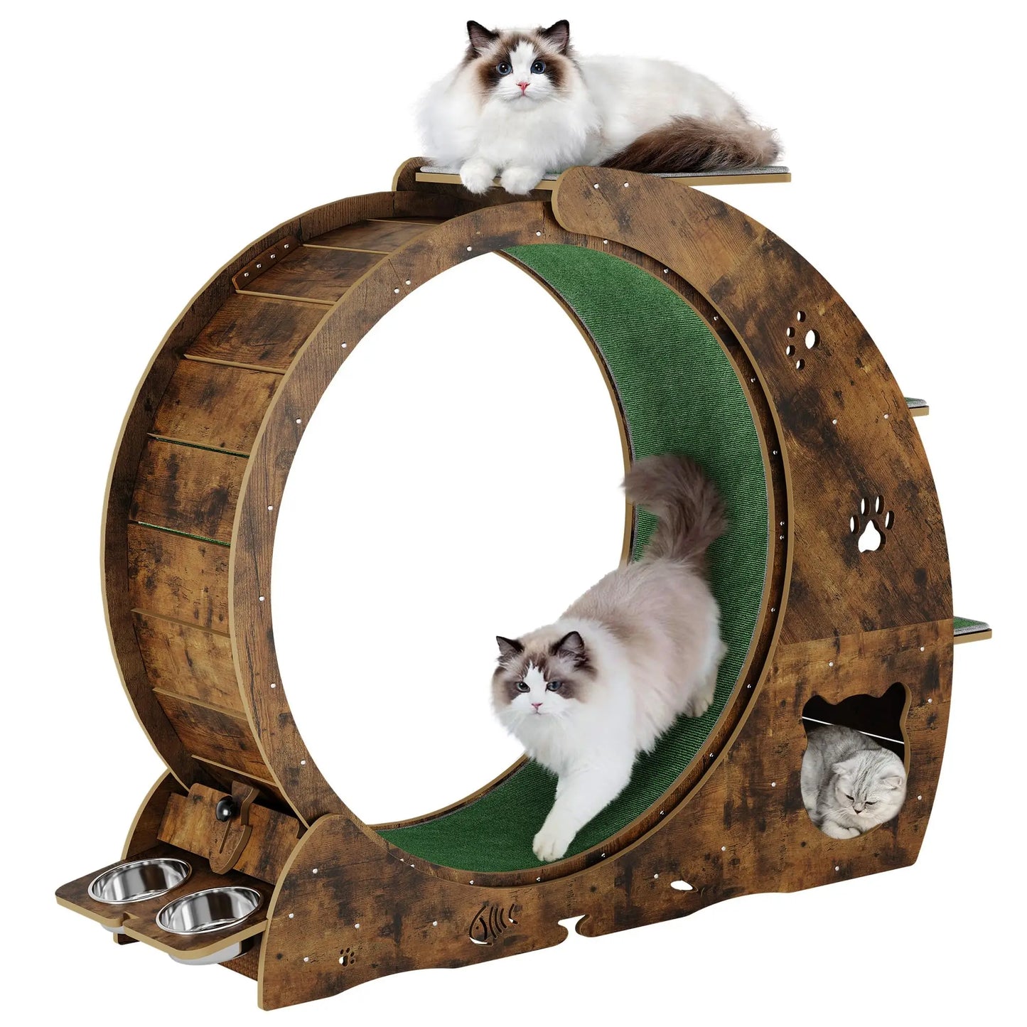 HiMISS Multifunctional Cat Exercise Wheel Scratch Post