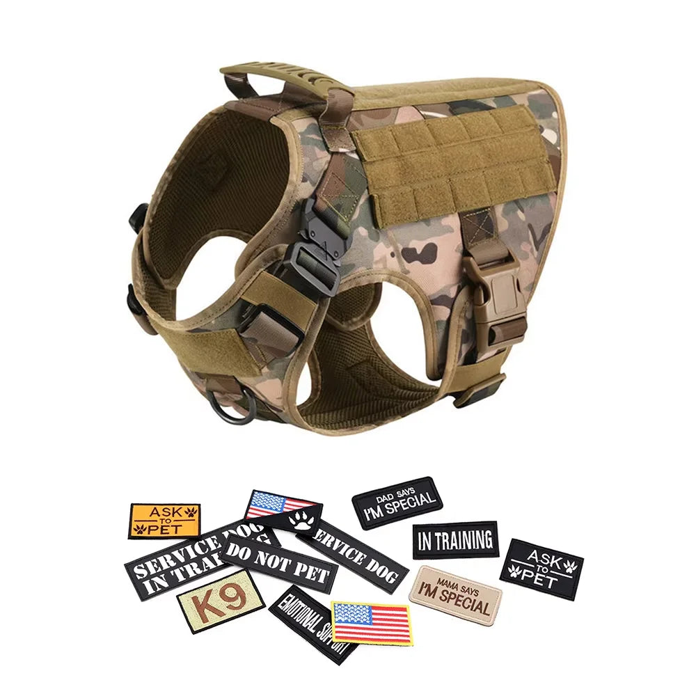 Padded Tactical Dog Harness Vest With Nylon Quick Release Buckle