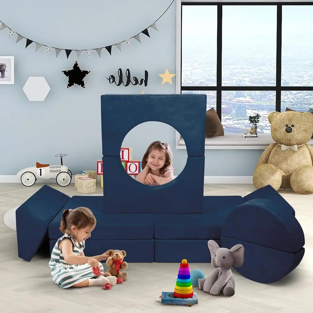 LISM Modular Kids Play Couch 10-Piece Sectional Sofa Set