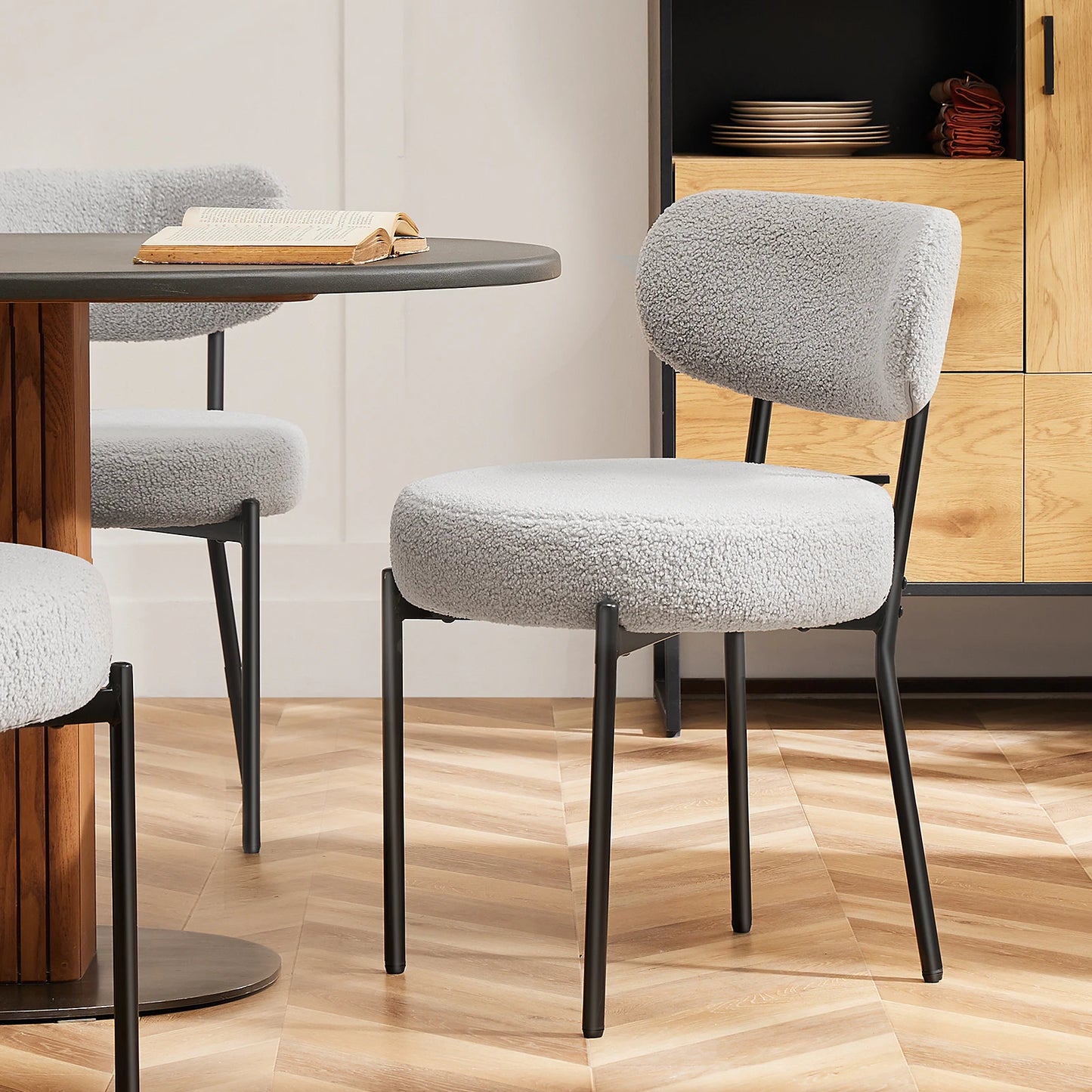 JHK Ergonomic Round Dining Chairs Set of 2