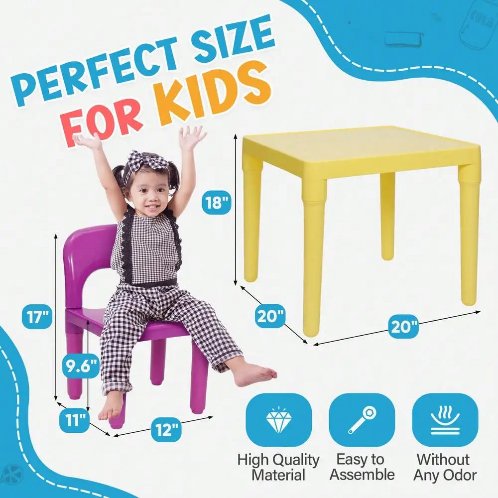 Kids Table and Chairs Set for Toddlers Creative Playroom Furniture