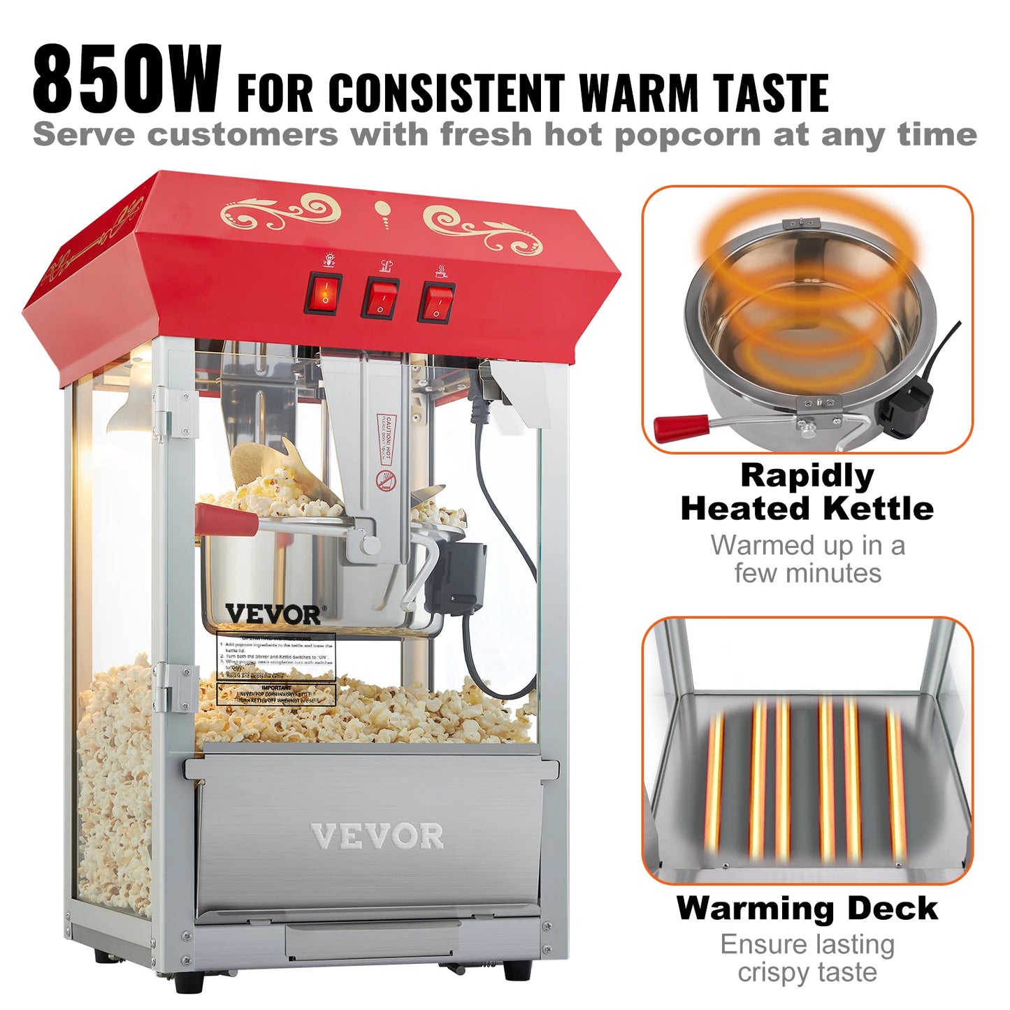 SucceBuy Countertop Electric Popcorn Maker Machine
