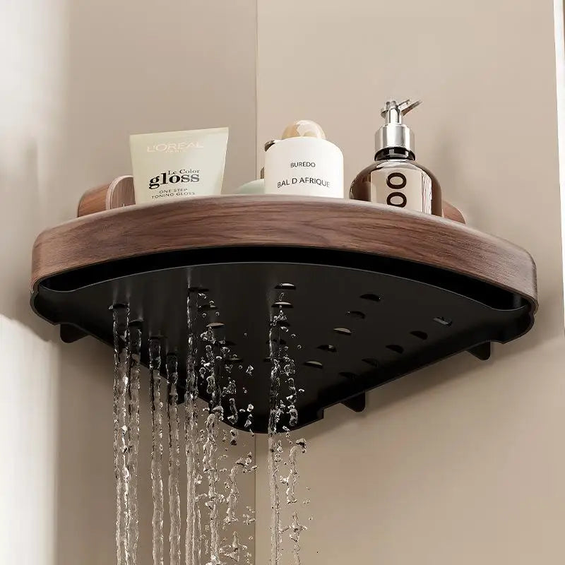 No Drill Suction Cup Corner Shower Shelf Waterproof Bathroom Caddy