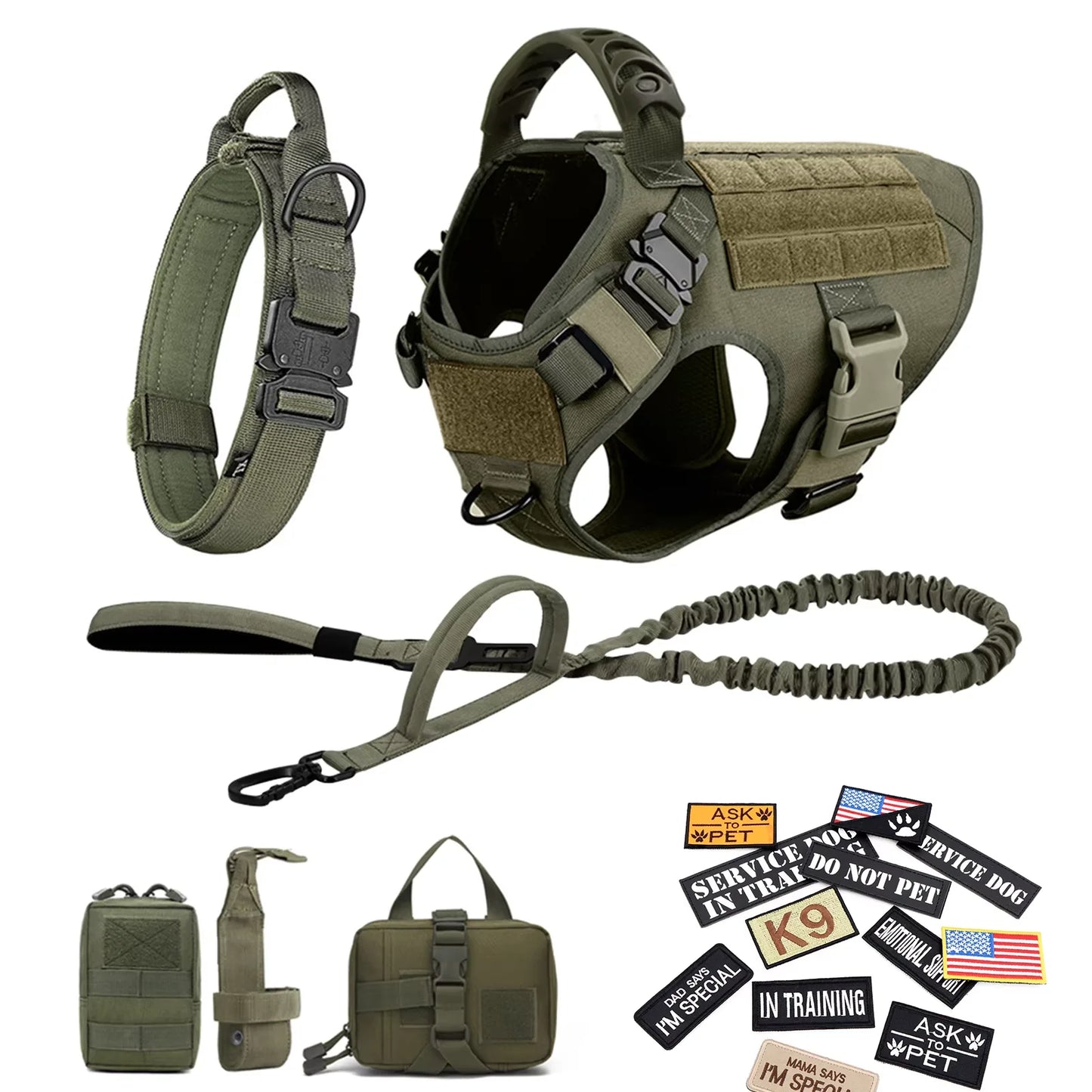 Padded Tactical Dog Harness Vest With Nylon Quick Release Buckle