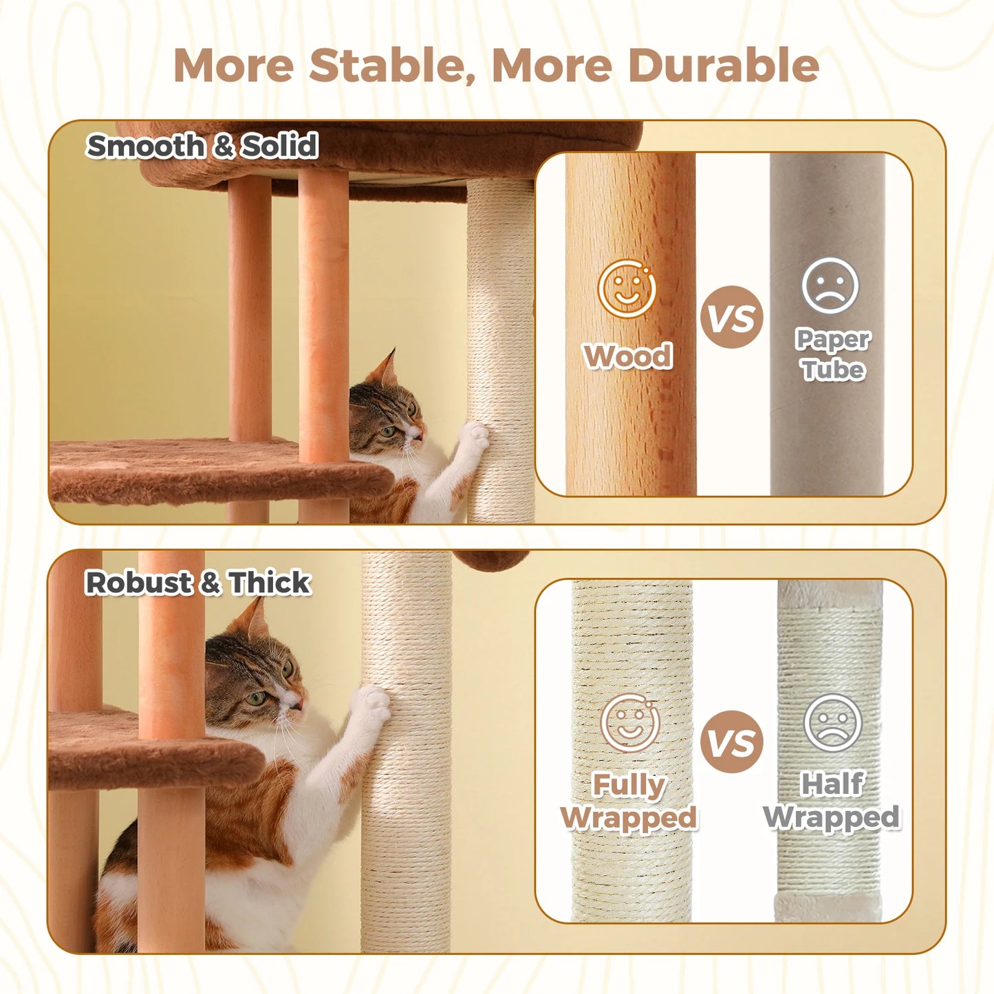 PAWZ Road Multi Tier Cat Tree Sisal Scratcher Soft Bed