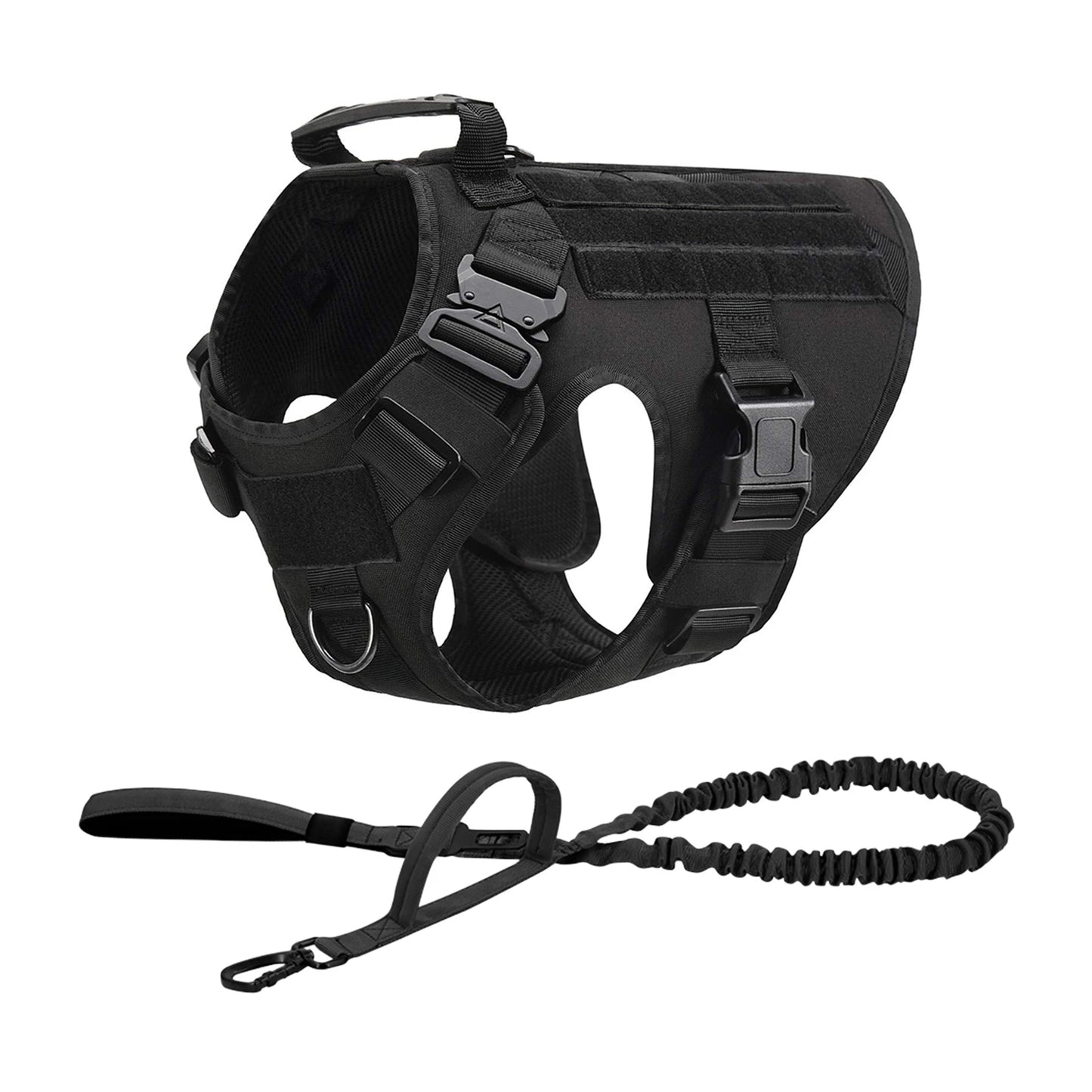 Tactical Padded Dog Harness With Quick Release Molle System