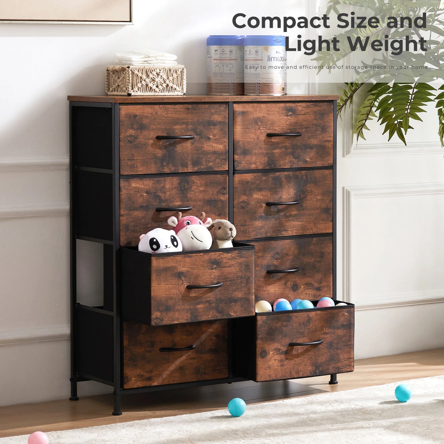MCQ 8 Drawer Cabinet For Living Room Metal Storage Organizer