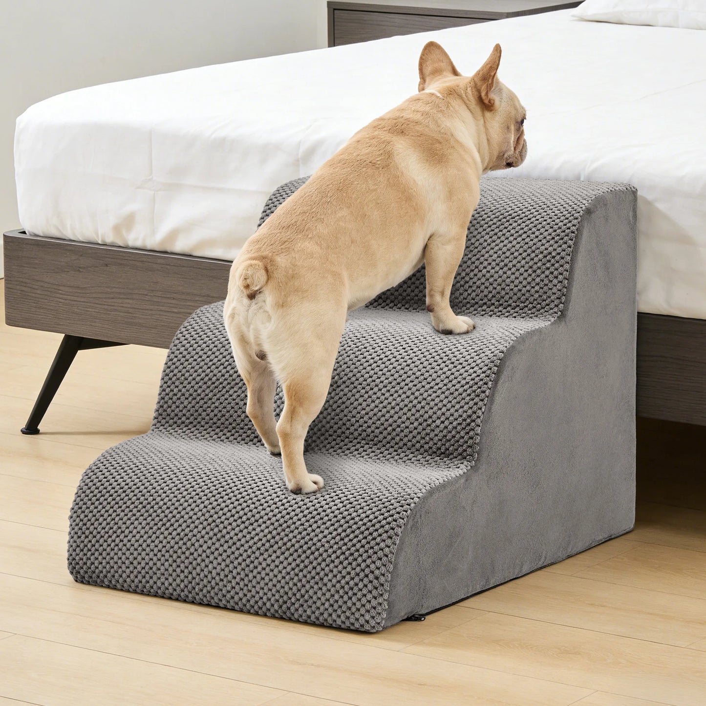 High Density Foam Curved Pet Dog Steps Non Slip Platform
