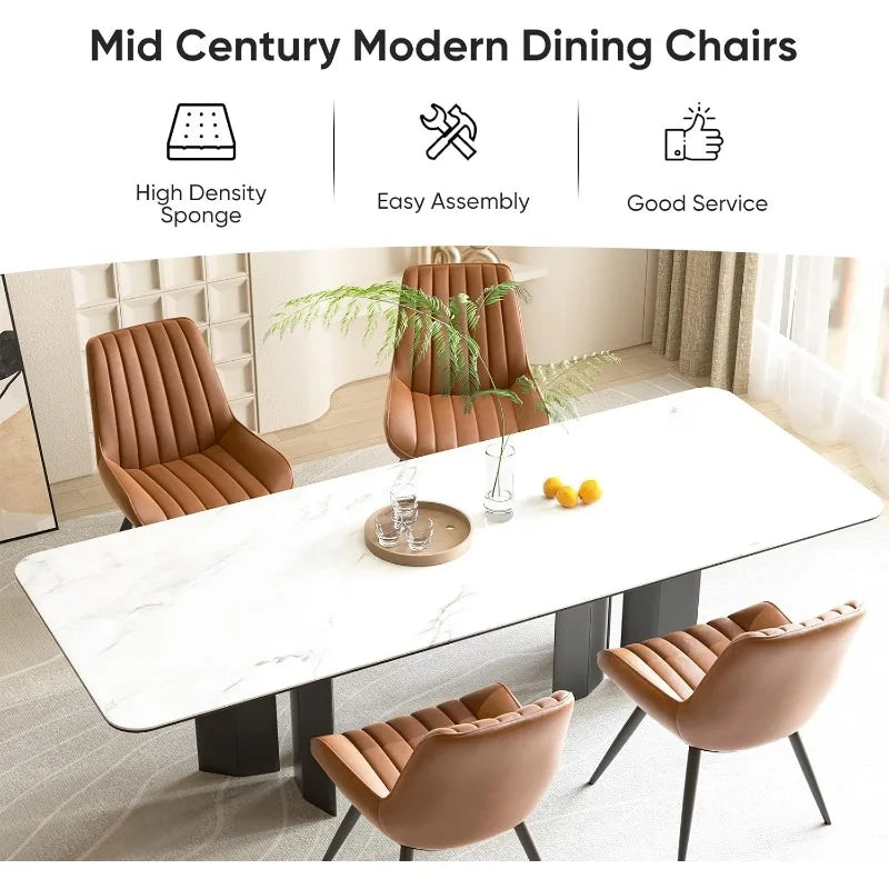 Nalupatio Modern Dining Chairs Set Of 6 Upholstered Fabric