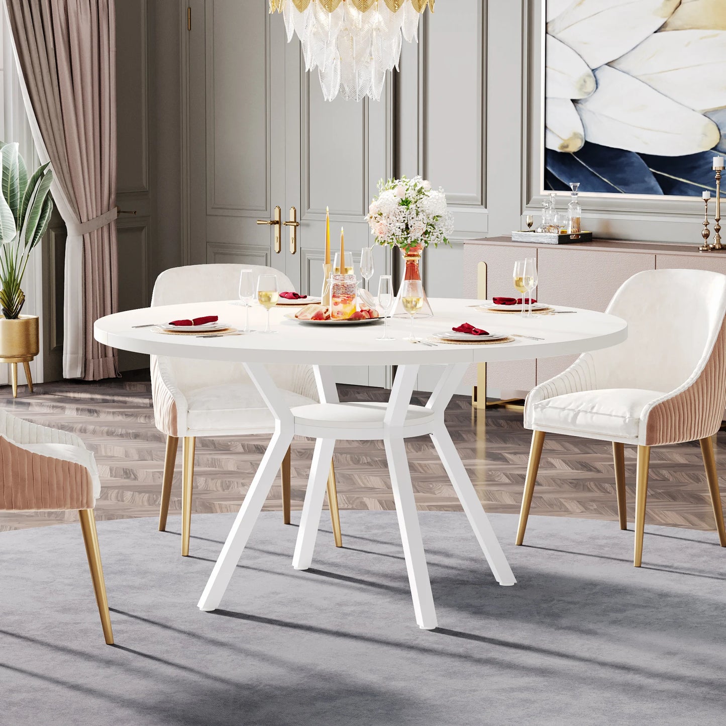 Tribesigns Round Wooden Dining Table For Modern Homes