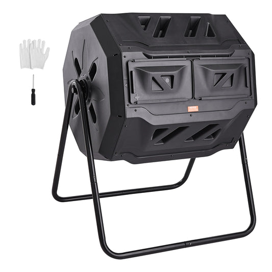 SucceBuy Tumbling Compost Bin Dual Chamber