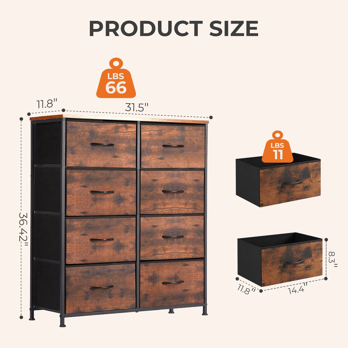 MCQ 8 Drawer Cabinet For Living Room Metal Storage Organizer