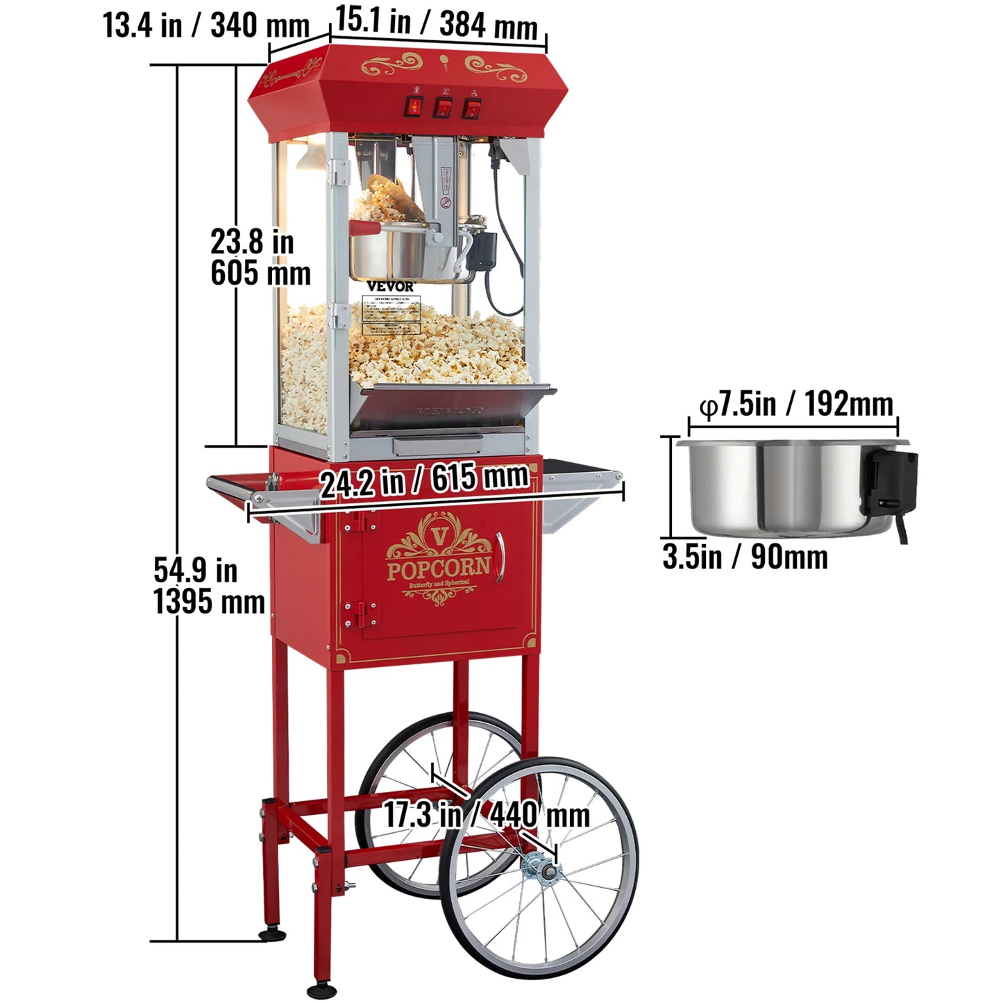 SucceBuy Countertop Electric Popcorn Maker Machine