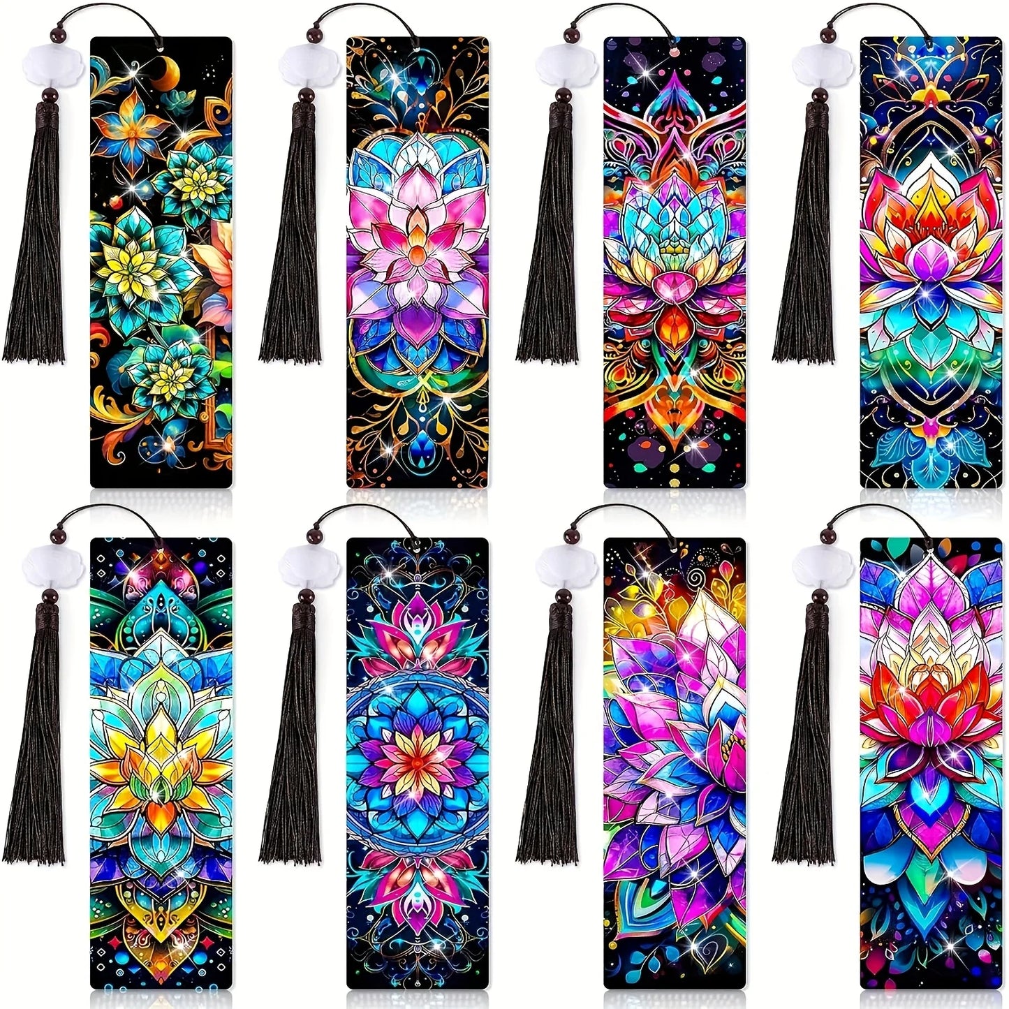 DIY Acrylic Diamond Painting Bookmark Set With Tassels