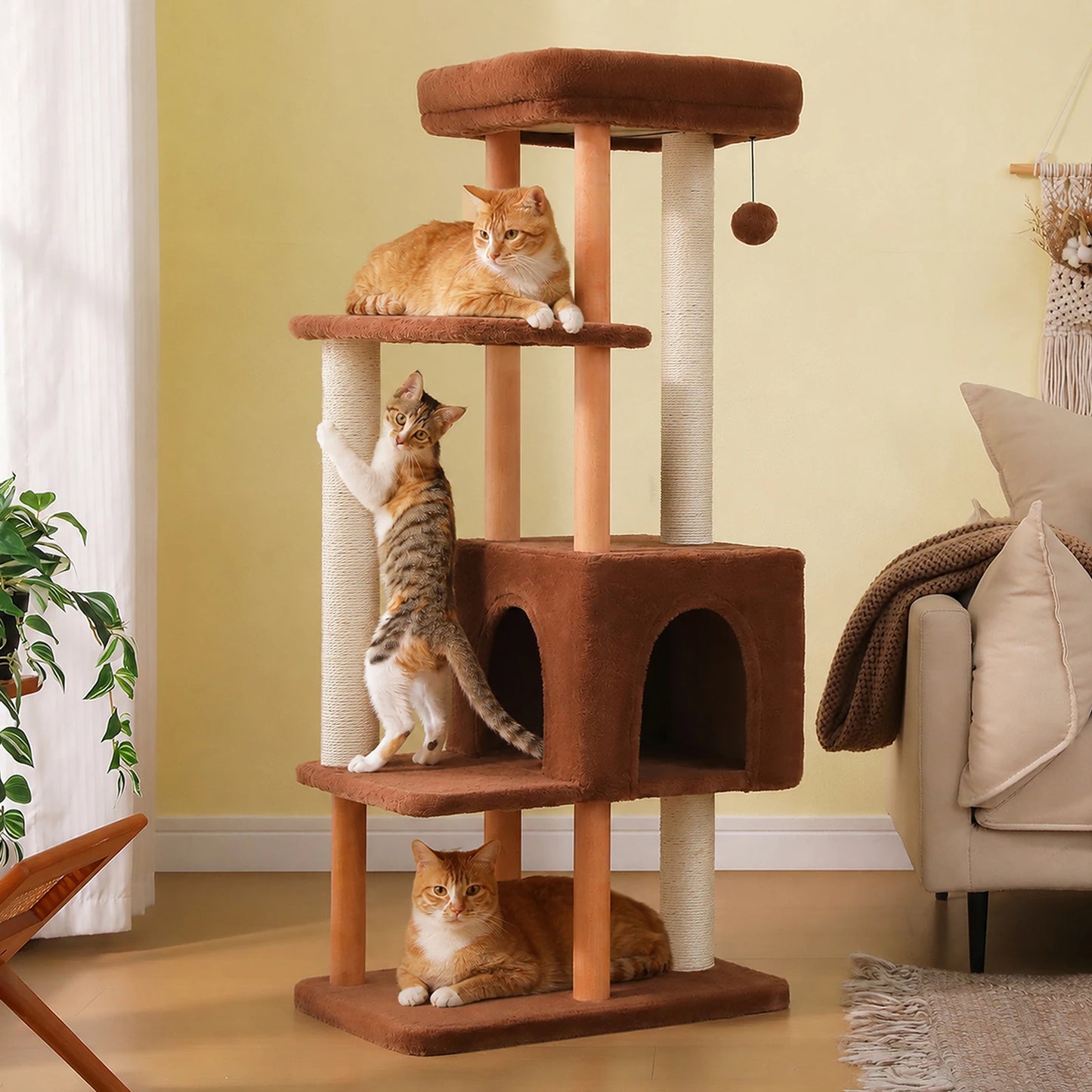 PAWZ Road Multi Tier Cat Tree Sisal Scratcher Soft Bed