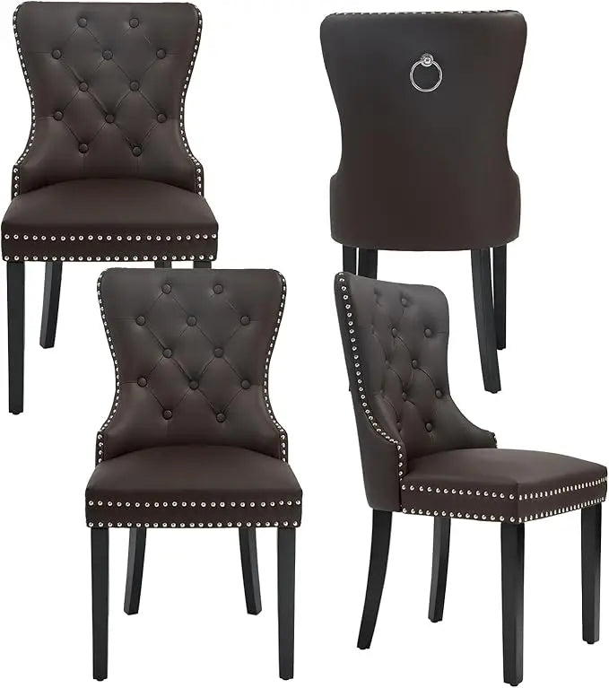 Velvet Tufted Dining Chairs With Stainless Steel Legs