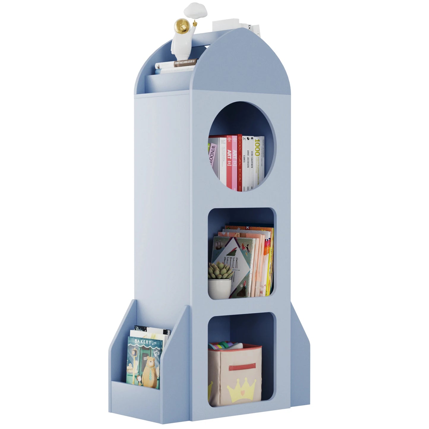 AuAg 3-Tier Rocket Baby Book Shelf And Toy Storage