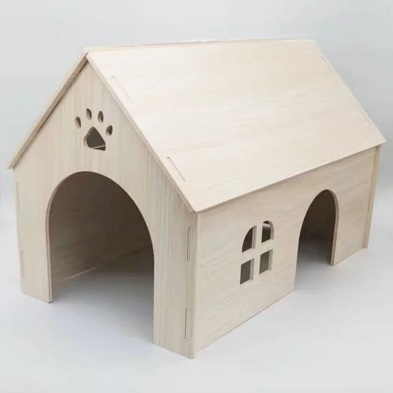 Squirrel Design Wooden Nest House Landscape Home For Pets