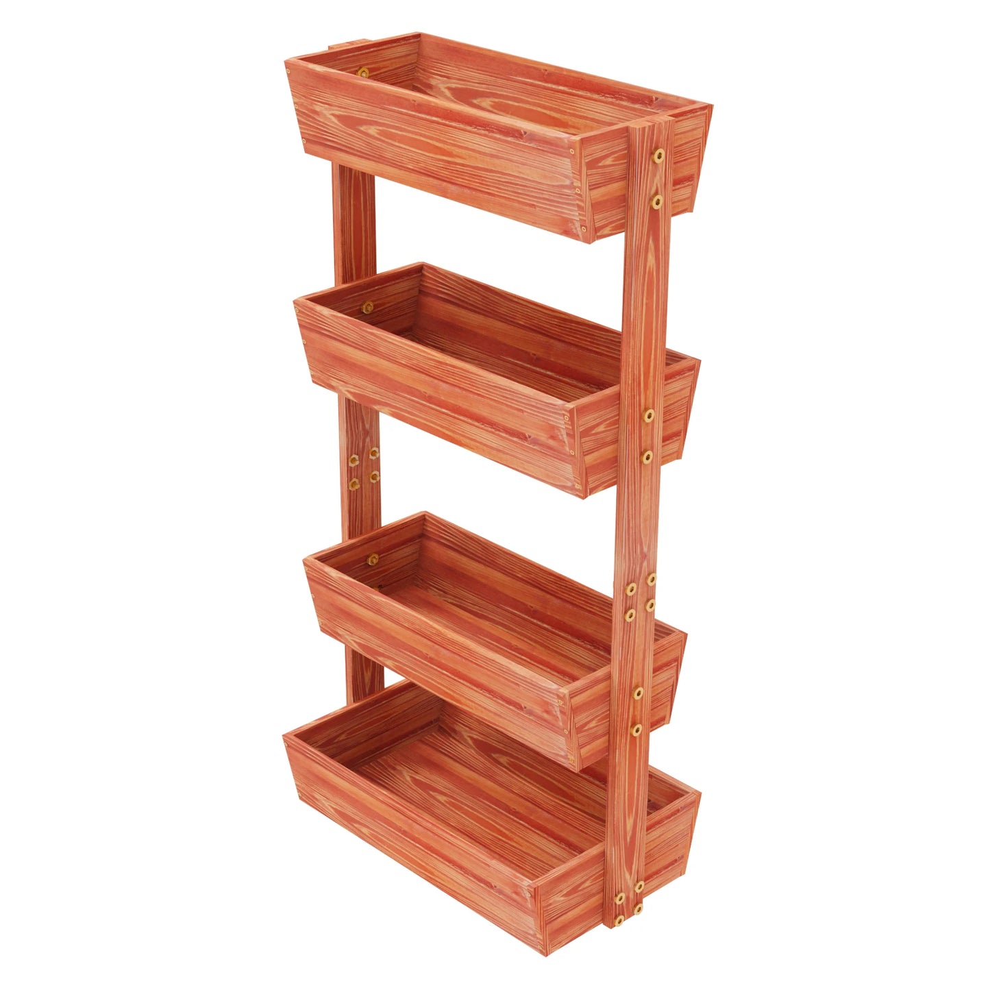 Four Tier Solid Wood Elevated Raised Garden Bed Planter