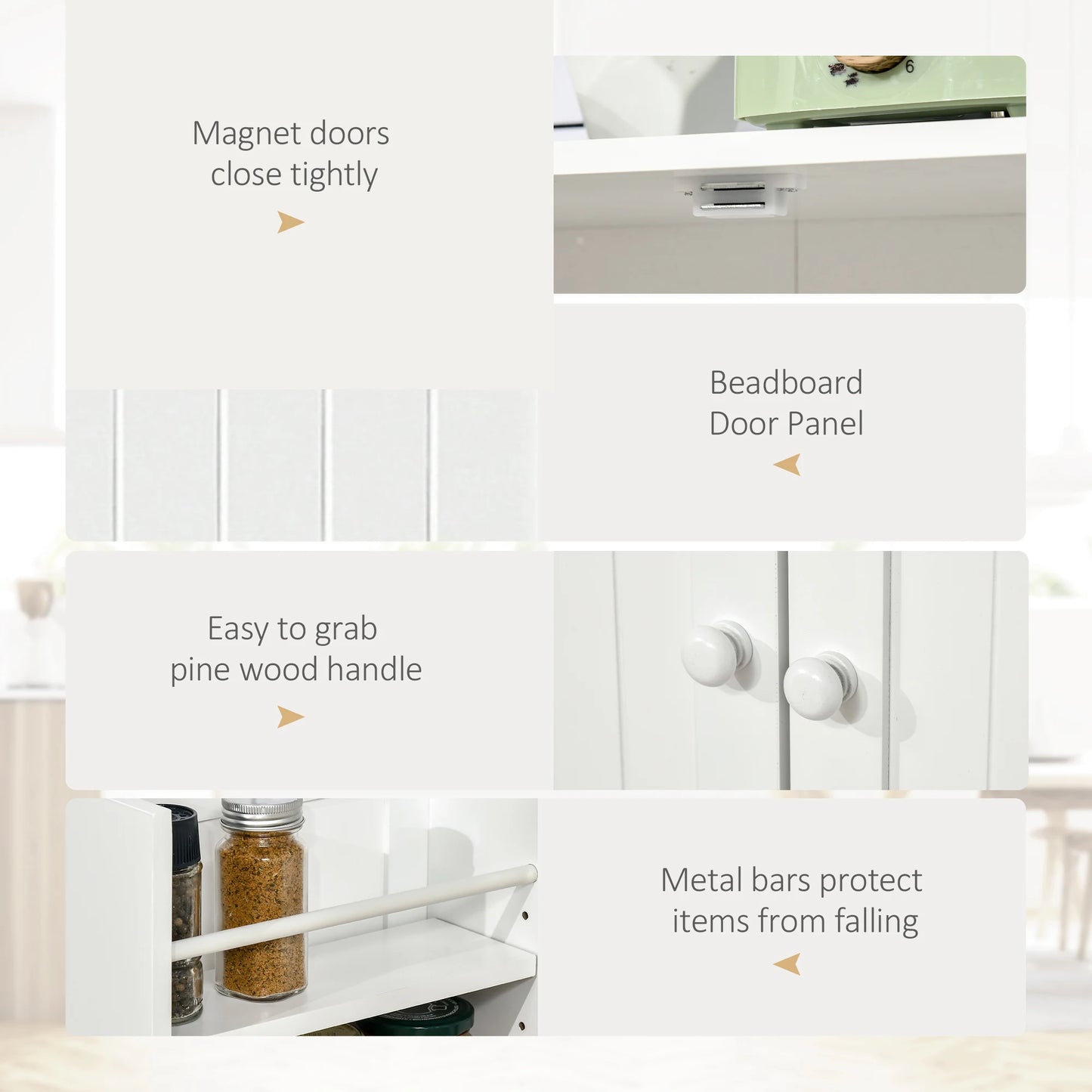 HOMCOM Modern Freestanding Storage Cabinet Double Door Adjustable Shelf Unit