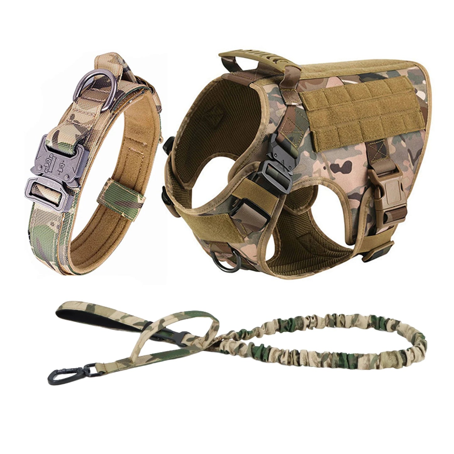 Tactical Padded Dog Harness With Quick Release Molle System