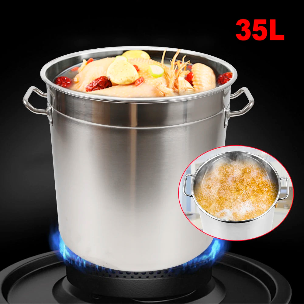 Stainless Steel Stock Pot With Lid For Home And Restaurant